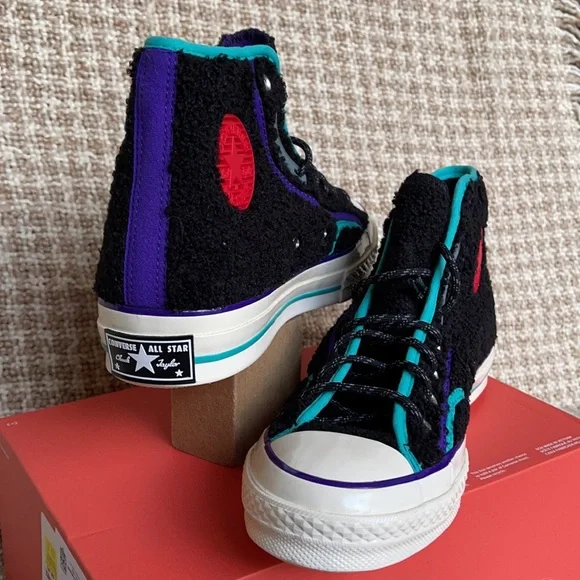 Converse Chuck 70 Hi Black/Court Purple/Egret Men’s - Picture 10 of 16